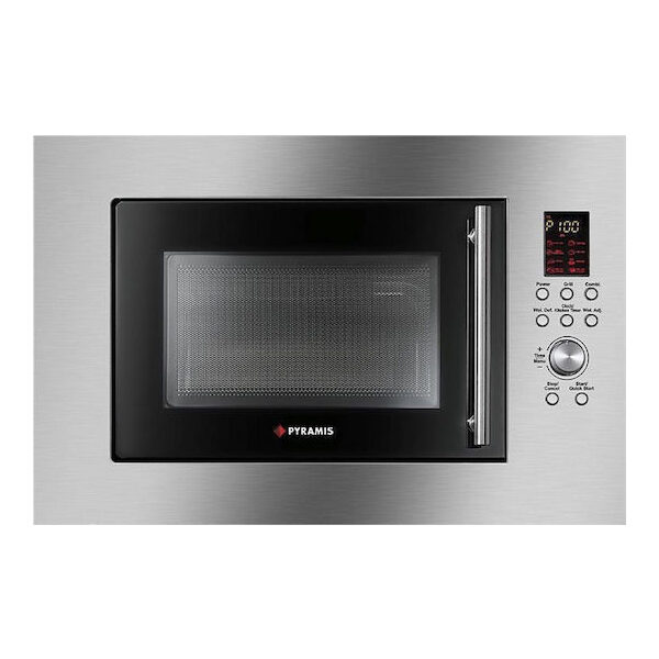 Εντοιχιζόμενος Φούρνος Μικροκυμάτων με Grill 23lt Inox