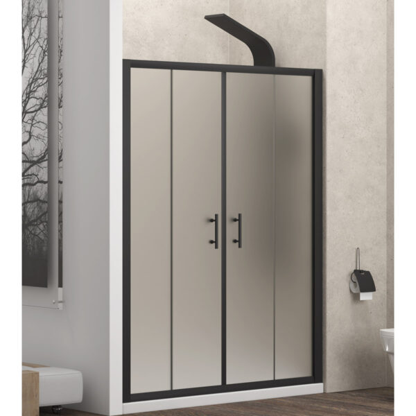 Καμπίνα από τοίχο σε τοίχο με icy κρύσταλλο FLORA 600 Black KARAG