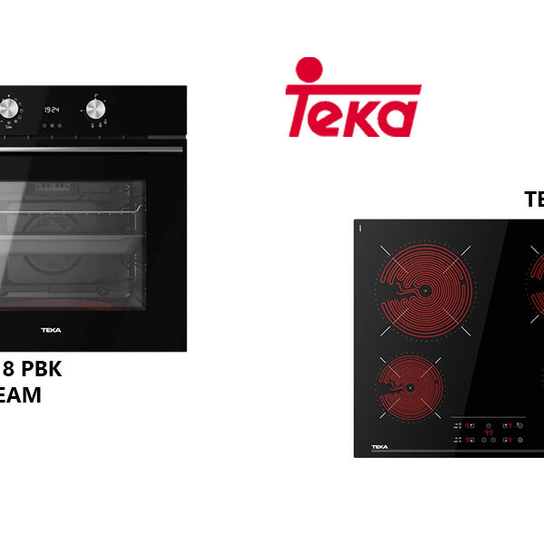 SET TEKA φούρνος εντοιχιζόμενος HLB8418PBK EASYSTEAM + κεραμική εστία TBC64010