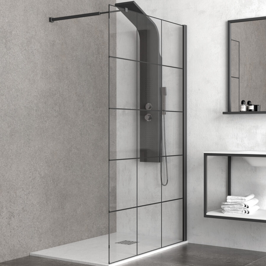 Σταθερό κρύσταλλο frame FREE Black KARAG 40x200cm